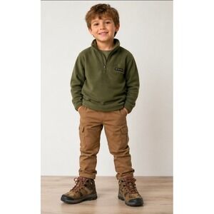 Coleman Griz Jr. Hiker Outdoor Shoes Kids Boys‎ 4M Brown Leather/Camo Gorpcore
